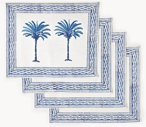 Tovagliette americane in cotone stampato a mano The Palms 4 pz