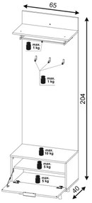 Mobile per ingresso KLEO marrone/bianco