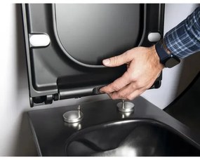 Sapho - Sedile per WC SoftClose AVVA SLIM nero opaco