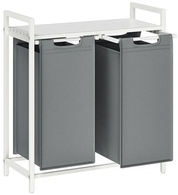 Cesto portabiancheria REX bianco/grigio