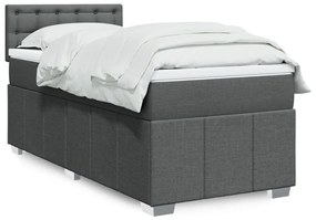 Giroletto A Molle Con Materasso Grigio Scuro 90x190 Cm Tessuto /