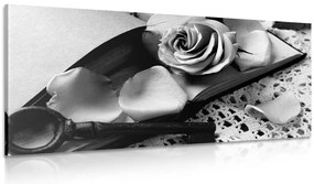 Quadro su tela – Natura morta vintage con chiave in bianco e nero