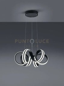 Carrera sospensione led metallo nero tiranti regolabili con variazi...