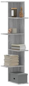 Scaffale Angolare Muro Grigio Sonoma 36,5x36,5x140 Cm Legno /