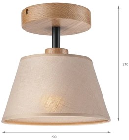 Brilagi - LED  Lampadario a plafone ANTHONY 1xE14/60W/230V quercia/beige