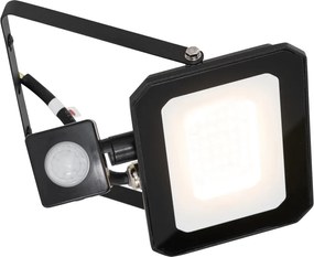 Radiatore nero con LED 30W IP65 con sensore di movimento - Levana