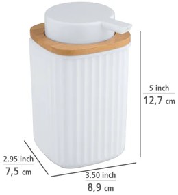 WENKO 25294100 - Dispenser di sapone ROTELLO 8,9x12,7 cm bianco/marrone