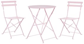 Set da balcone acciaio rosa pastello FIORI Beliani