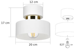 Plafoniera IGNIA 1xE27/60W/230V bianca