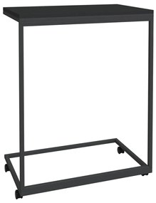 Tavolino con ruote nero 55x35x70 cm in legno multistrato