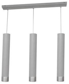 Lampadario LED a cavo TUBA 3xGU10/4,8W/230V grigio/cromo lucido