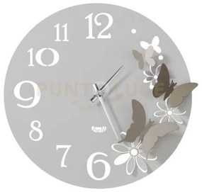Orologio da parete particolare butterfly flowers piccolo bianco mar...