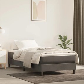 Materasso A Molle Grigio Scuro 90x210x20 Cm İn Velluto /