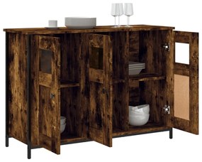 Credenza Rovere Fumo 100x35x70 cm in Legno Multistrato