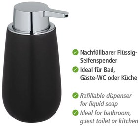 Dosatore di sapone in ceramica nera Badi - Wenko