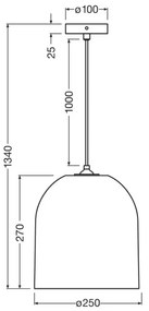 Ledvance - Lampadario a sospensione con filo DECOR CARDBOARD 1xE27/15W/230V diametro 25 cm