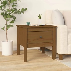 Tavolino Marrone Ambrato 50x50x49 Cm Legno Massello Di Pino /