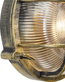Lampada da parete e da soffitto per esterni oro antico rotonda IP44 - Noutica
