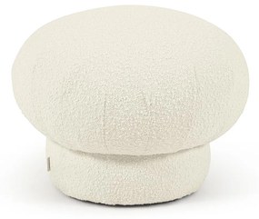 Kave Home - Pouf rotondo Sarisha in shearling bianco Ã˜ 50 cm