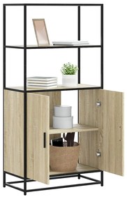 Credenza Rovere Sonoma 68x35x139 Cm Legno Multistrato Metallo /
