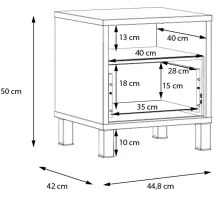 Comodino OREN marrone/nero