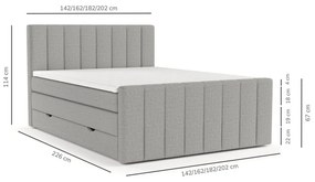 Letto boxspring beige con contenitore 180x200 cm Ruby - Maison de Rêve