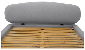 Letto matrimoniale imbottito grigio con doghe in legno 160x200 cm Odette - Scandic