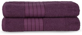 Set di 2 asciugamani in spugna di cotone bordeaux 70x140 cm - Good Morning