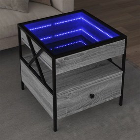 Tavolino Da Salotto Con Led Infinity Grigio Sonoma 50x50x51 Cm /