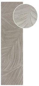 Tappeto in lana grigio chiaro 60x230 cm Lino Leaf - Flair Rugs