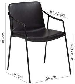 Sedia da pranzo in similpelle nera Boto - DAN-FORM Denmark