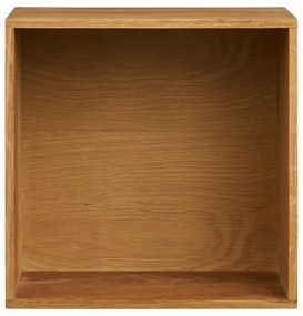 Mensola di colore naturale in rovere massiccio con ripiani multipli 18 cm Townsville – House Nordic