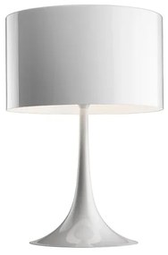 Flos Spun Light Table 2 Lampada da tavolo H.68 cm a luce diffusa in metallo Bianco lucido