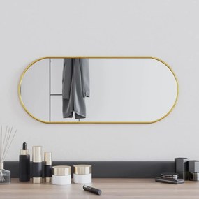 Specchio da Parete Dorato 60x25 cm Ovale