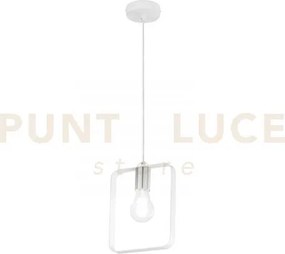 Lampadario a sospensione smith bianca e nickel 1 luce attacco e27 1...