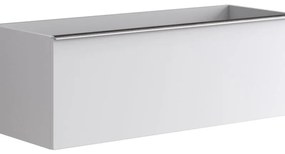 Mobile da bagno sotto lavabo Pixel plain frontale bianco e maniglia alluminio brillante laccato opaco L 120 x H 40 x P 45.5 cm 1 cassetto, lavabo non incluso