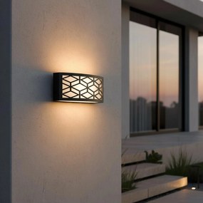 Applique Slim per Esterni con Griglia decorativa IP65 - E27 Nera