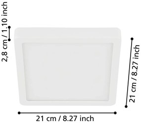 Plafoniera LED bianca 21x21 cm FUEVA 5 – EGLO