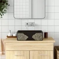 Lavabo da Appoggio Nero Rettangolare 46x35,5x13 cm Ceramica 155073