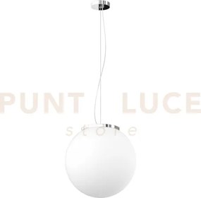 Mars sospensione montatura cromo vetro bianco d.30 cm 1 luce attacc...