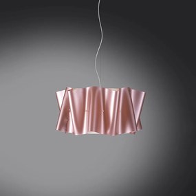 Sospensione Moderna A 1 Luce Folio In Polilux Rosa Metallico D50 Made In Italy