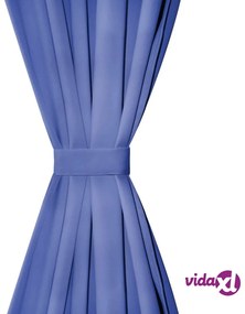 vidaXL Tende Oscuranti con Occhielli 2 pz in Metallo 135x245 cm Blu