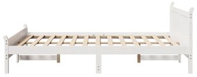 Letto senza materasso bianco 120x190 cm legno massello di pino