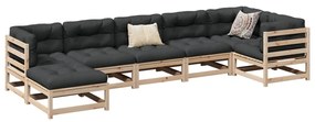 Set divani da giardino 7 pz in legno massello di pino