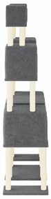 Albero per gatti con tiragraffi in sisal grigio scuro 199 cm