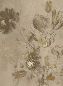 KEK Amsterdam Carta da parati panoramica Fresco Flowers Uyterlinde - Beige 195 cm