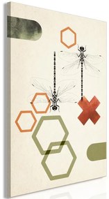 Quadro  Dragonflies and Geometry (1 Part) Vertical  Larghezza x Altezza Home decor 40x60