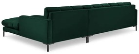 Divano angolare in velluto verde scuro, angolo destro Bali - Cosmopolitan Design