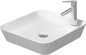 Lavabo 46x46 da appoggio con foro rubinetteria Senza Troppo Pieno Bianco Satinato Cape Cod 2340463200 Duravit