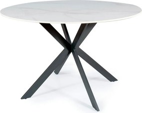 Tavolo rotondo Talia effetto marmo bianco/nero - d120 x h76 cm